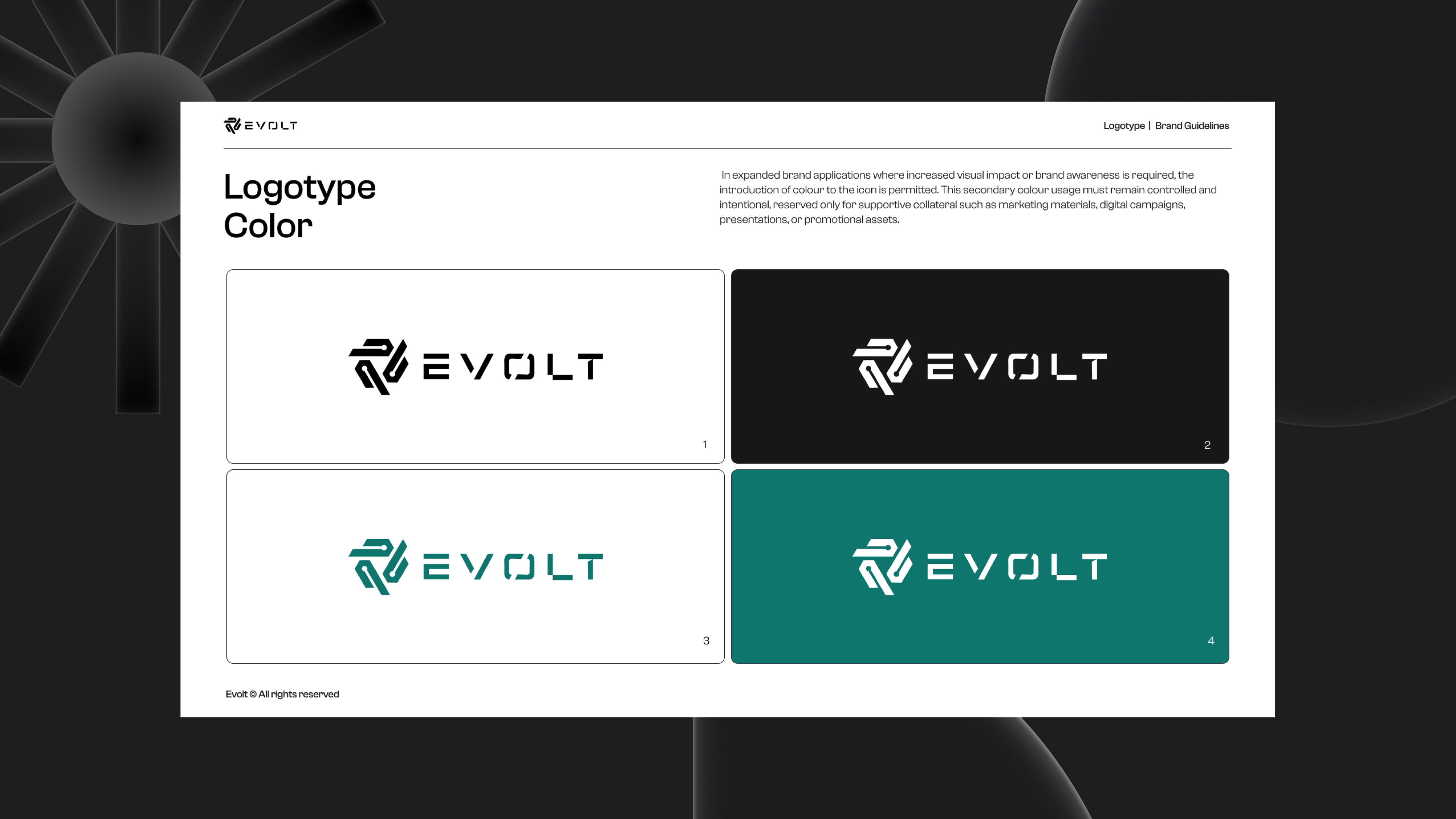 Evolt brand identity — full system