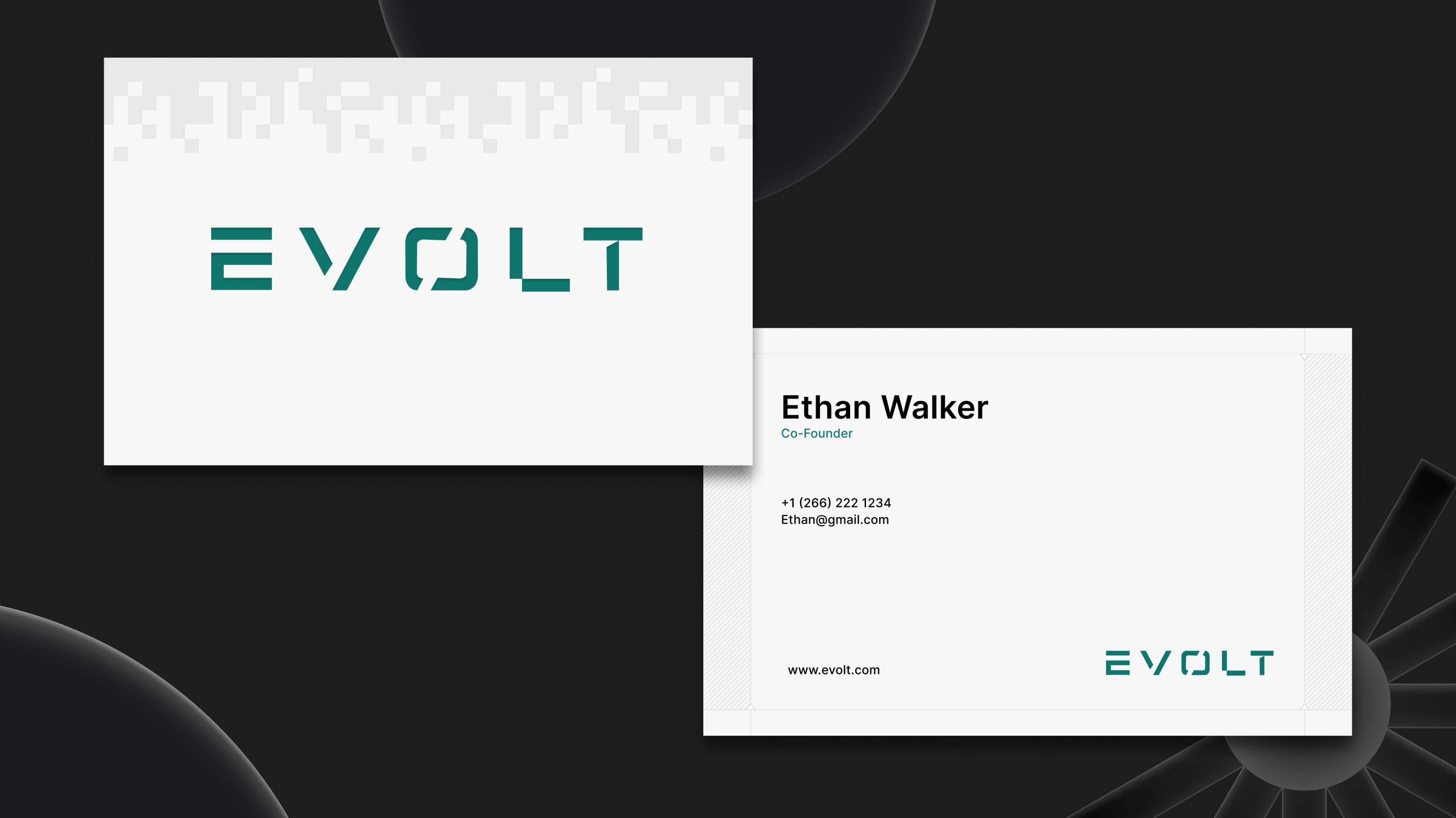 Evolt hoodie and business cards